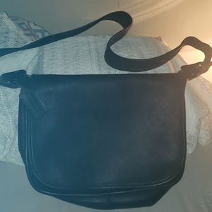 Vintage black leather coach purse